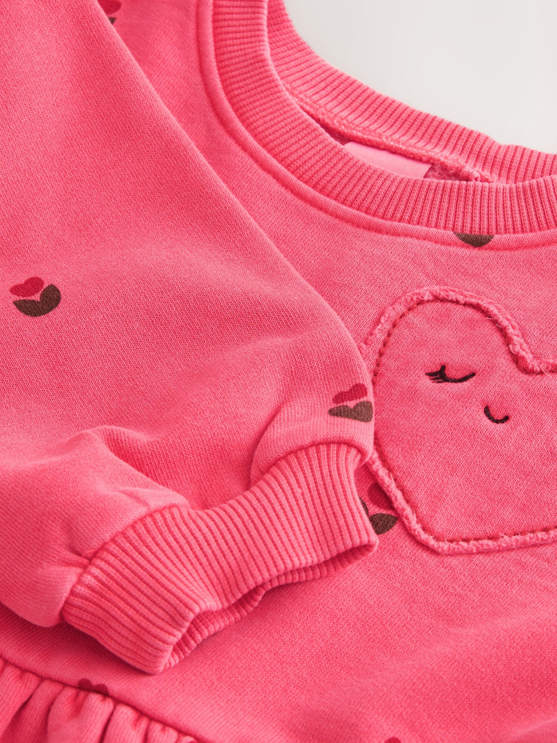 Pink Hearts Sweat Dress (3mths-7yrs) image 6