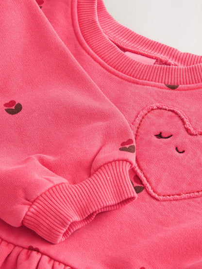 Pink Hearts Sweat Dress (3mths-7yrs) image 6