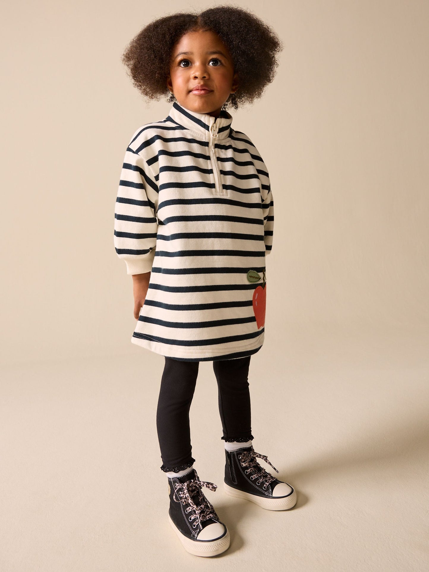 Monochrome Quarter Zip Sweat Dress (3mths-7yrs) image 1
