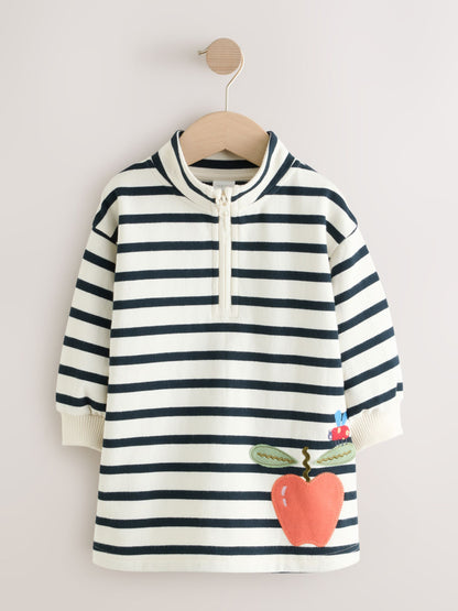 Monochrome Quarter Zip Sweat Dress (3mths-7yrs) image 5