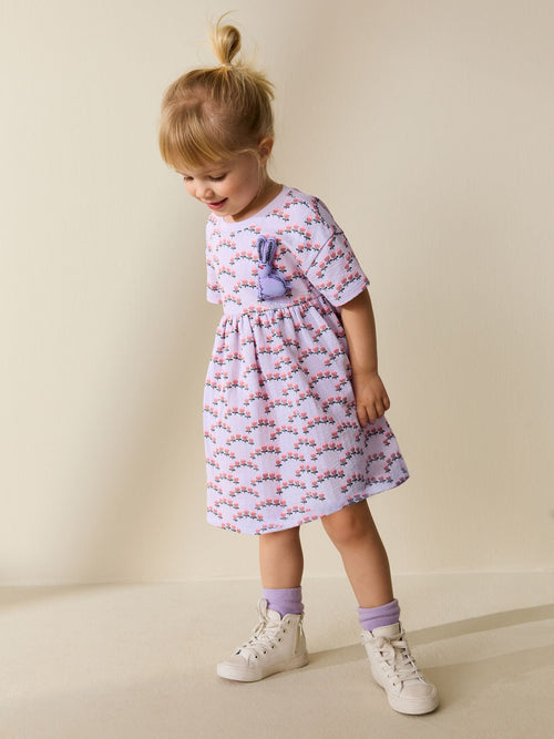 Lilac Bunny Jersey Dress (3mths-7yrs) image 1