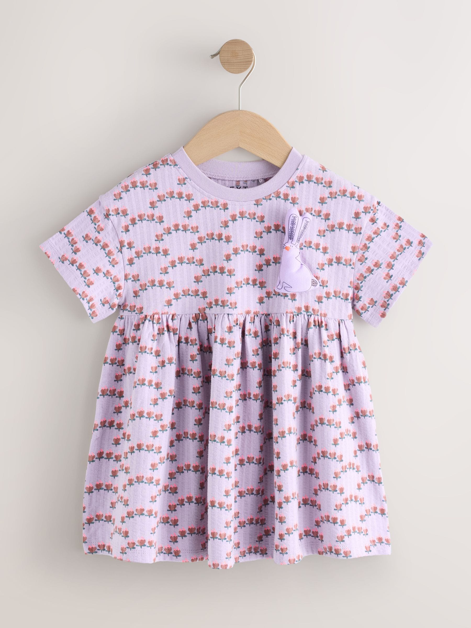 Lilac Bunny Jersey Dress (3mths-7yrs) image 5