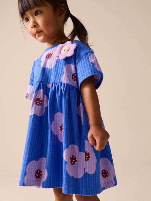 Dsiney Kidz - Blue Flower Jersey Dress (3mths-7yrs) image 1