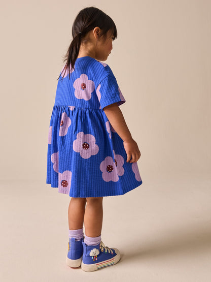Blue Flower Jersey Dress (3mths-7yrs) image 4