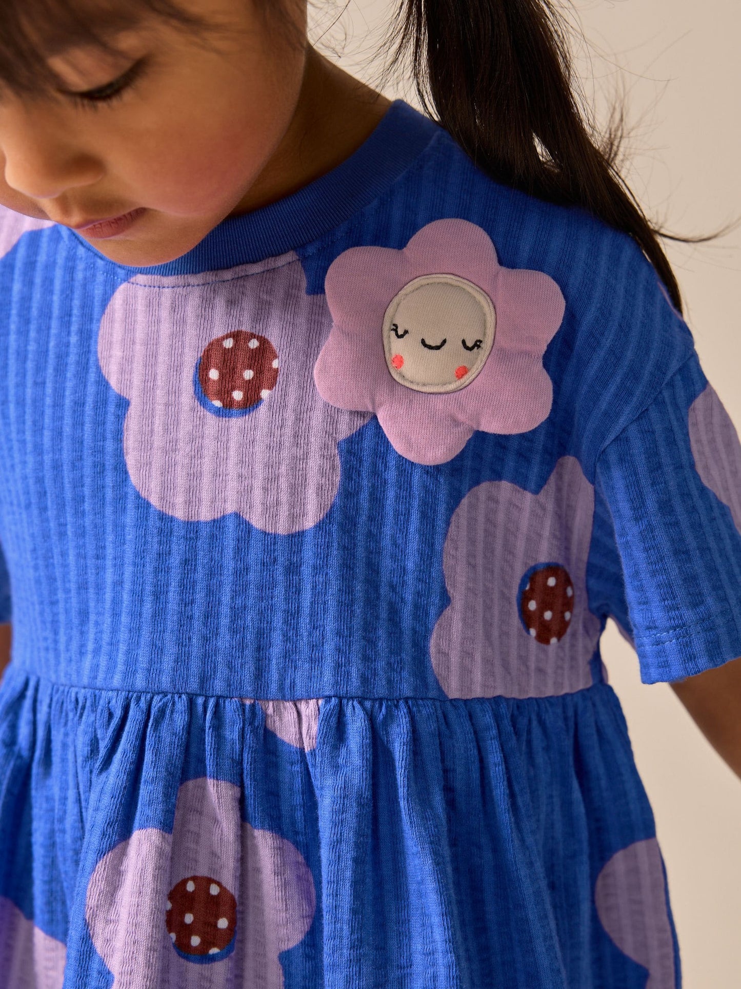 Blue Flower Jersey Dress (3mths-7yrs) image 5