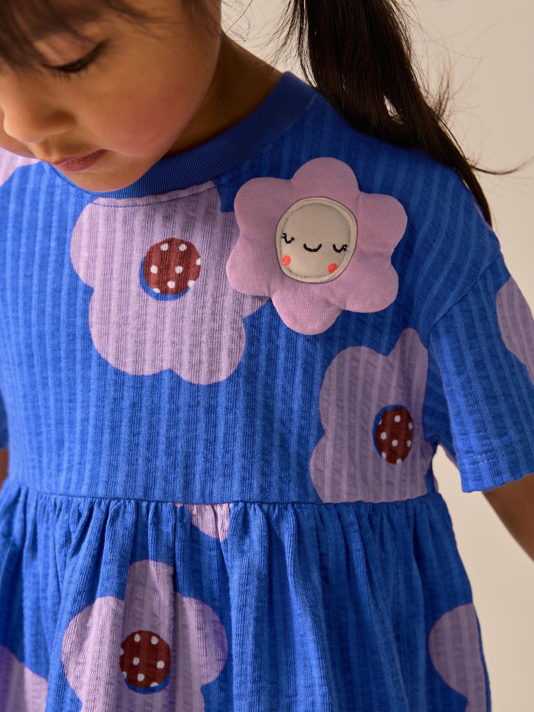 Blue Flower Jersey Dress (3mths-7yrs) image 5