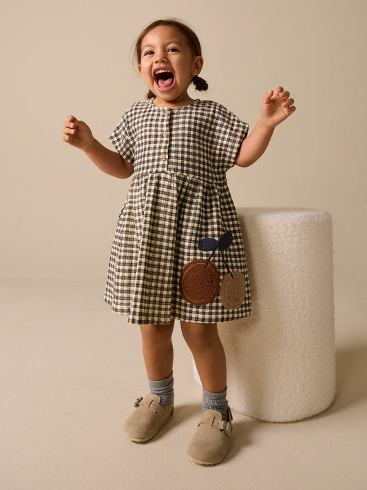 Chocolate Brown Short Sleeve Jersey Dress (3mths-7yrs) image 1