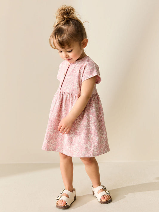 Pink Floral Jersey Dress (3mths-7yrs) image 1