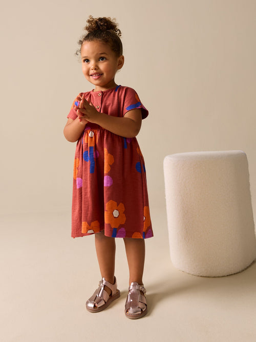 Retro Orange Jersey Dress (3mths-7yrs) image 1