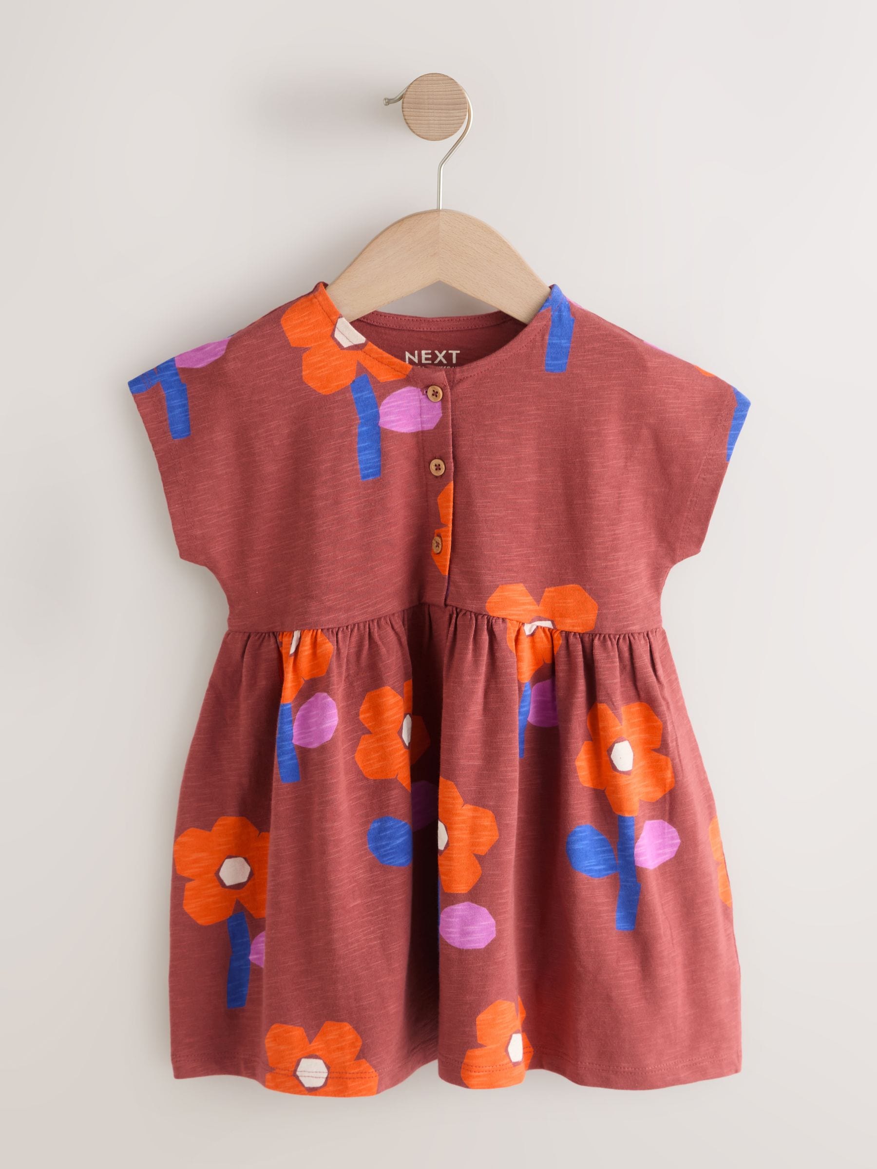 Retro Orange Jersey Dress (3mths-7yrs) image 5