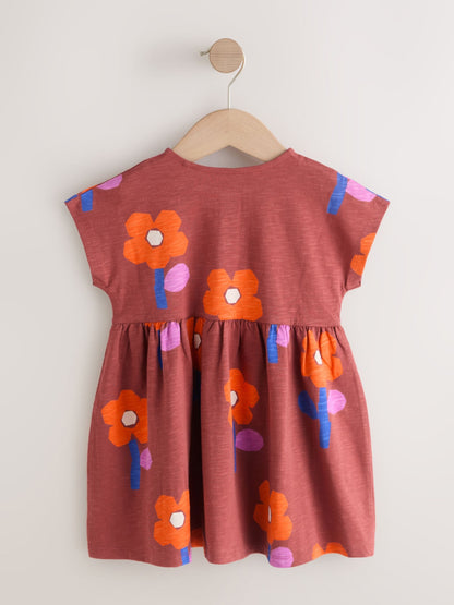 Retro Orange Jersey Dress (3mths-7yrs) image 6