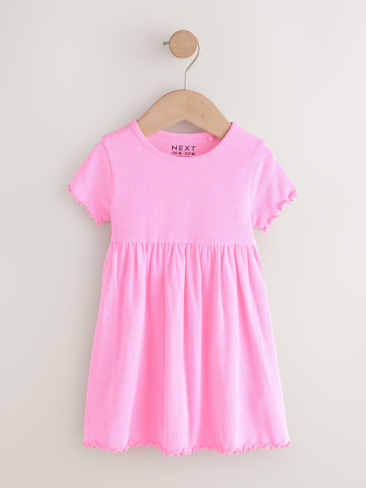 Pink Short Sleeve Ribbed Dresses 2 Pack (3mths-7yrs) image 5