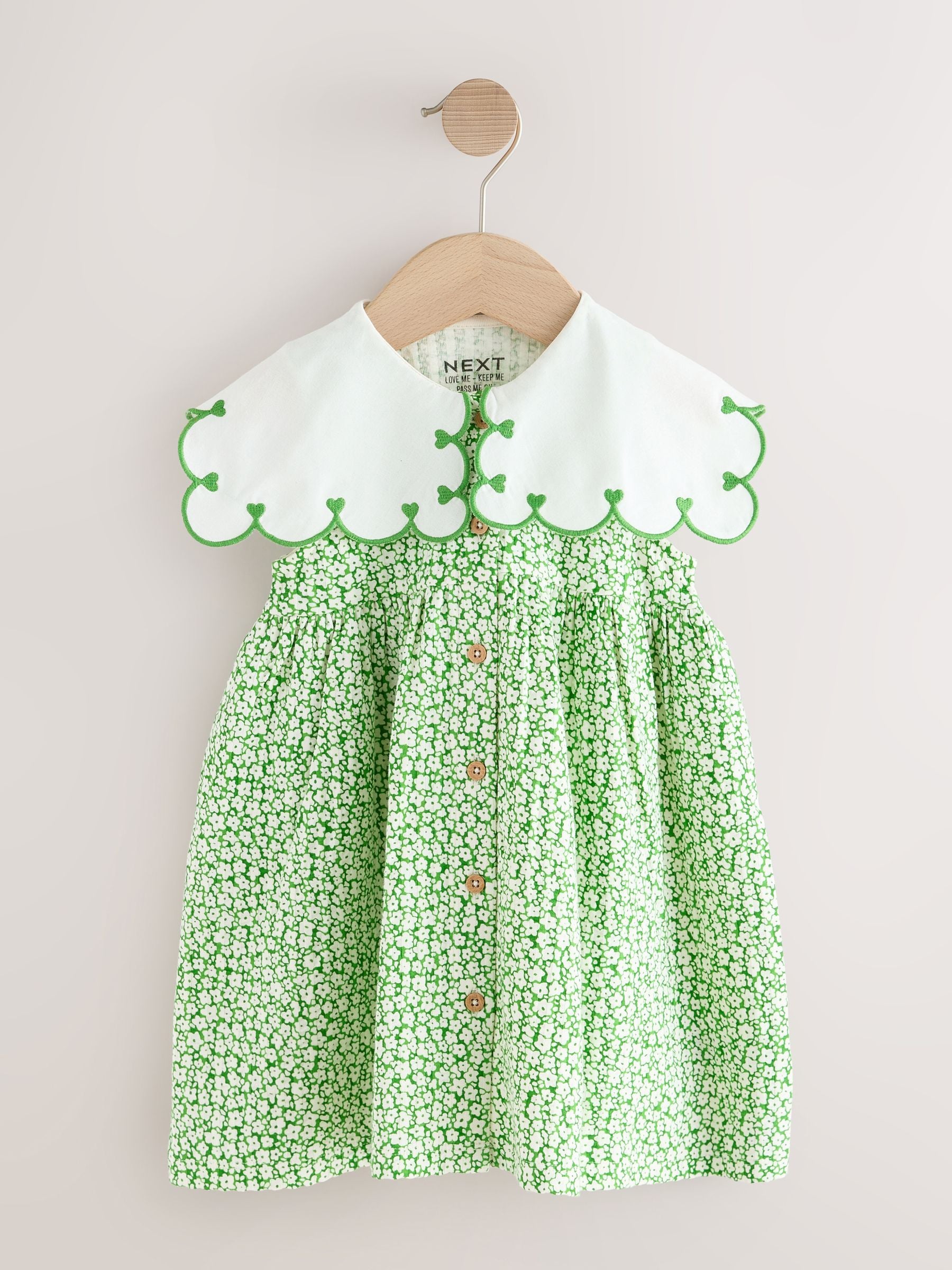 Green Ditsy Collared Summer Dress (3mths-7yrs) image 5
