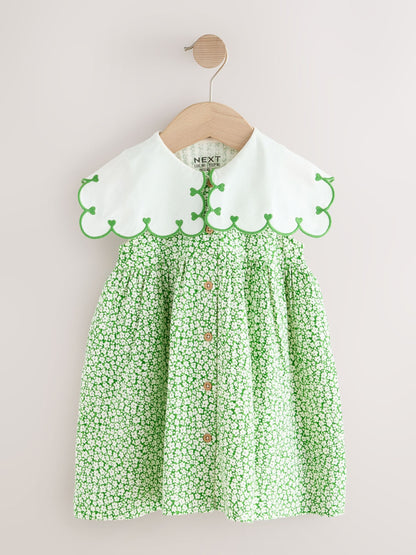 Green Ditsy Collared Summer Dress (3mths-7yrs) image 5