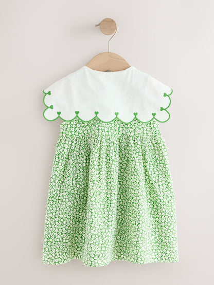 Green Ditsy Collared Summer Dress (3mths-7yrs) image 6