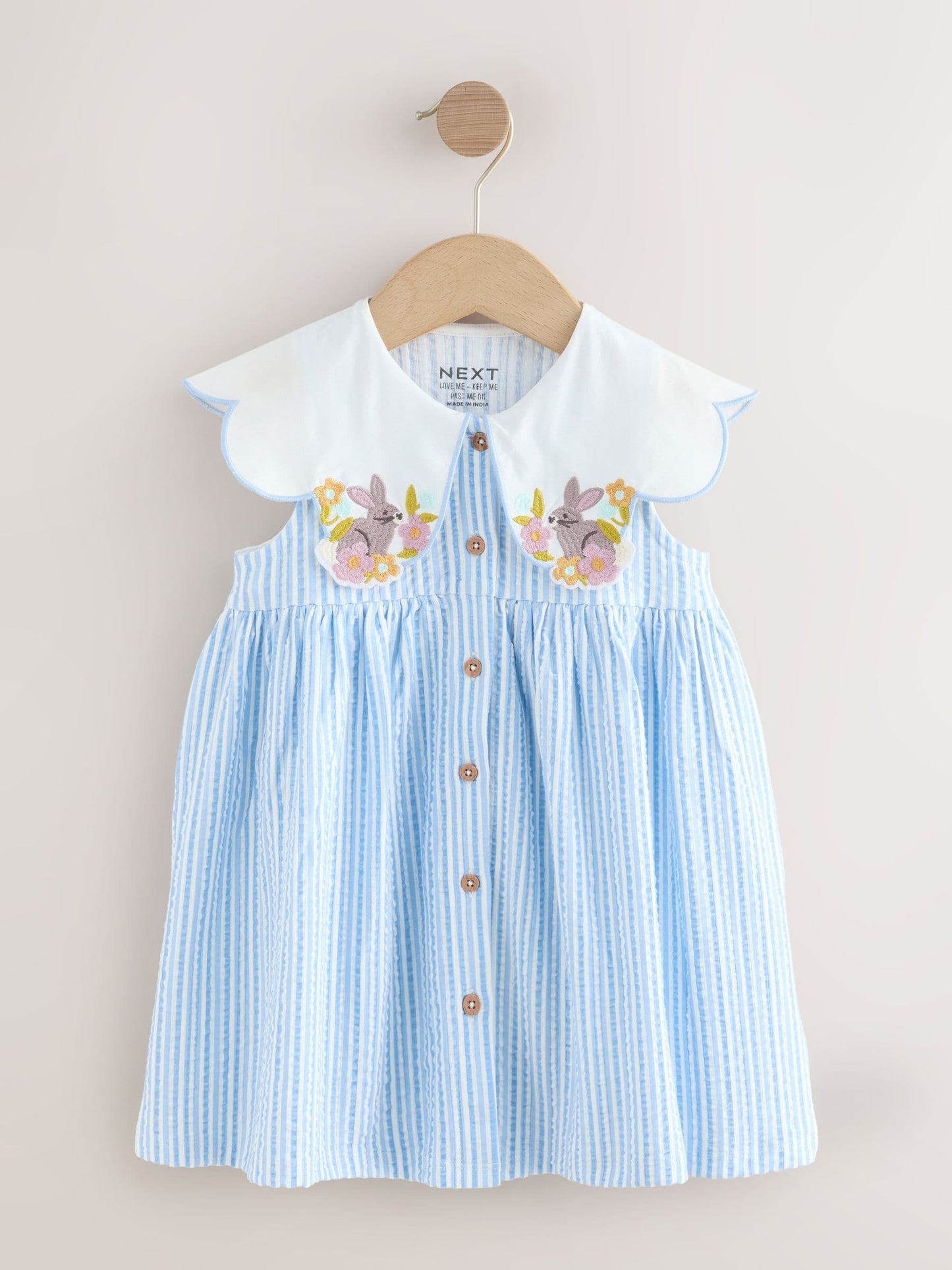 Blue Striped Collared Summer Dress (3mths-7yrs) image 5