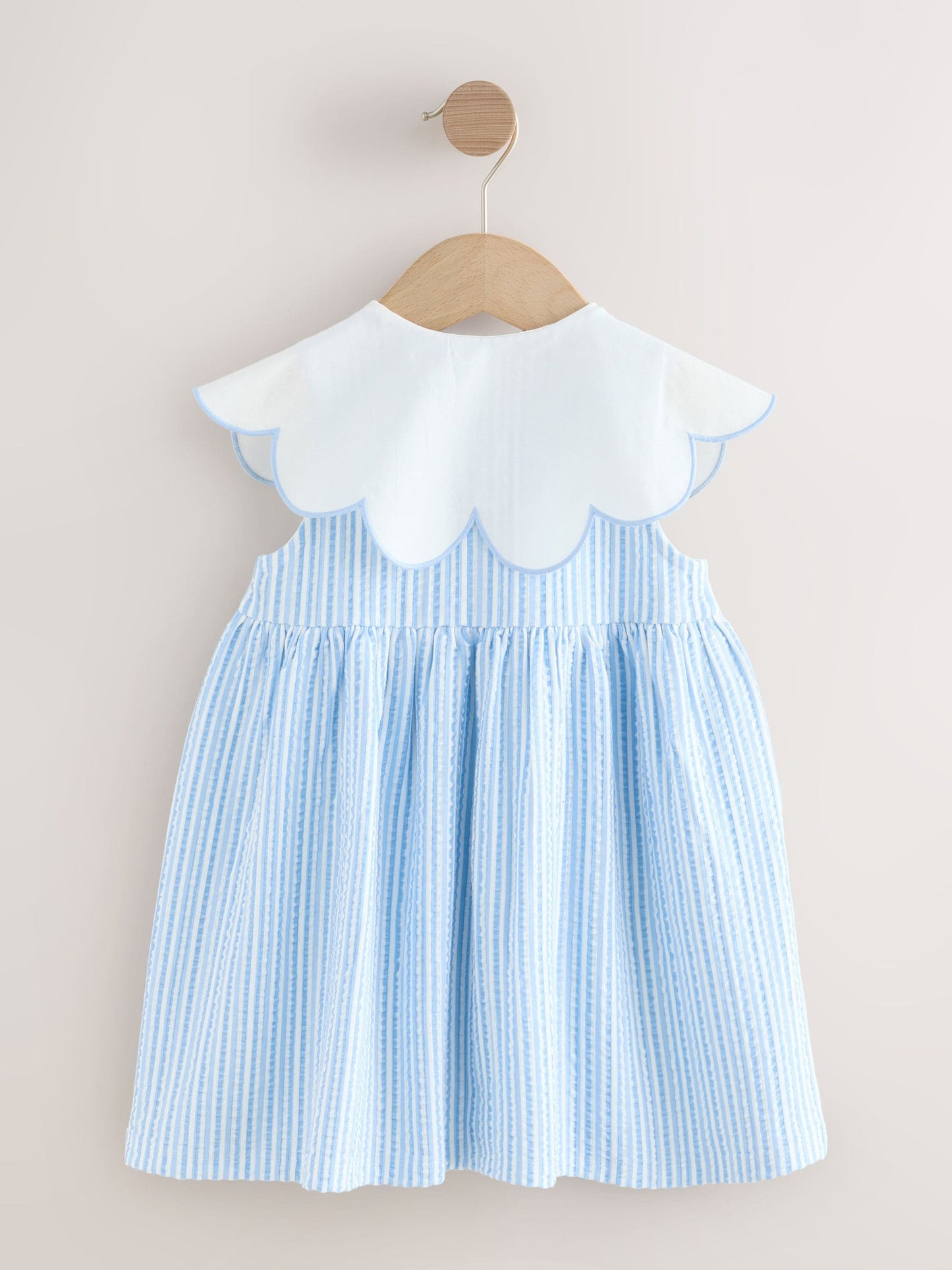 Blue Striped Collared Summer Dress (3mths-7yrs) image 6