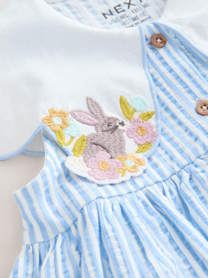 Blue Striped Collared Summer Dress (3mths-7yrs) image 8