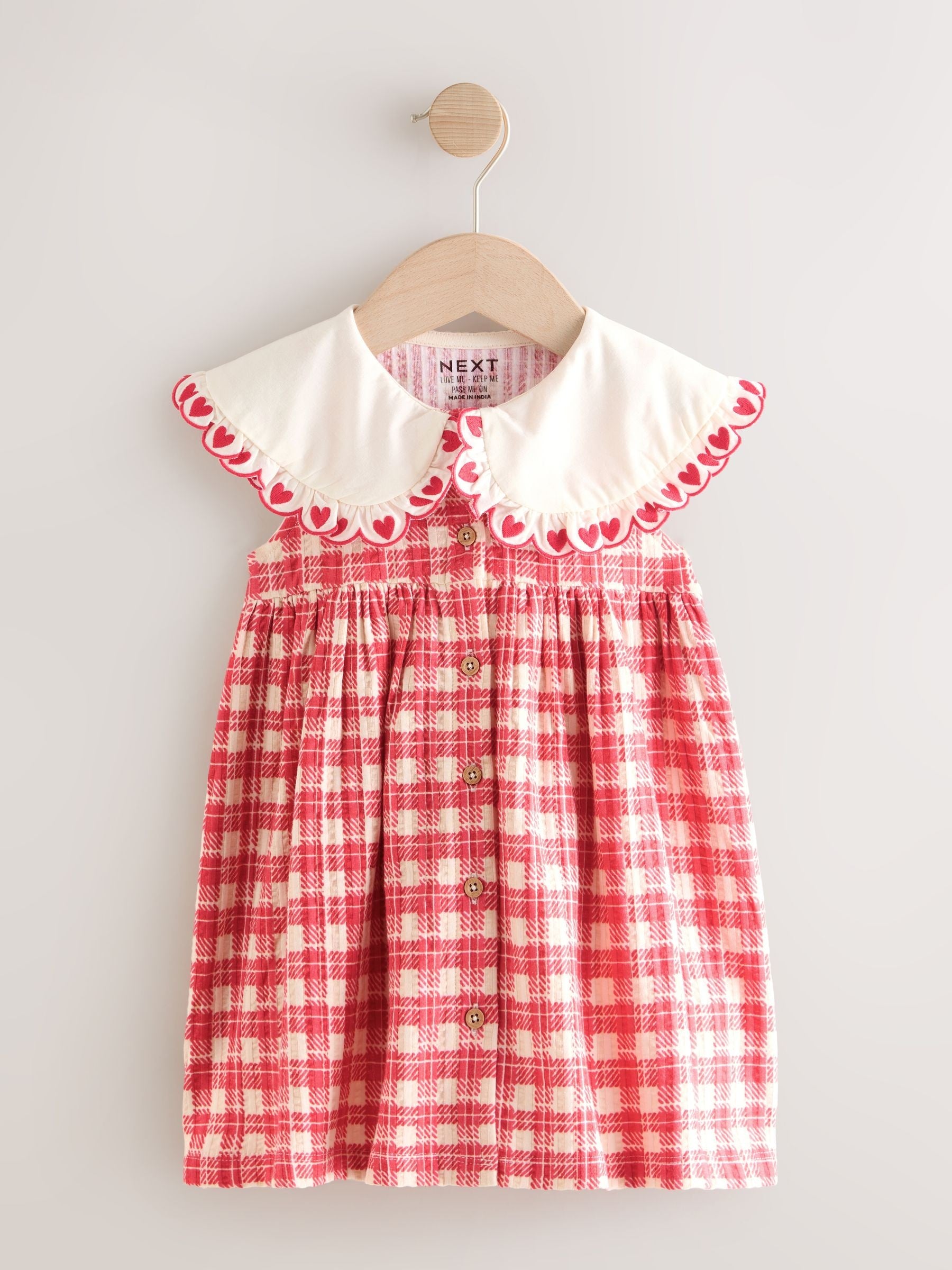 Red Check Collared Summer Dress (3mths-7yrs) image 5
