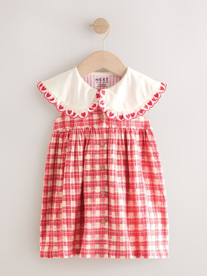 Red Check Collared Summer Dress (3mths-7yrs) image 5