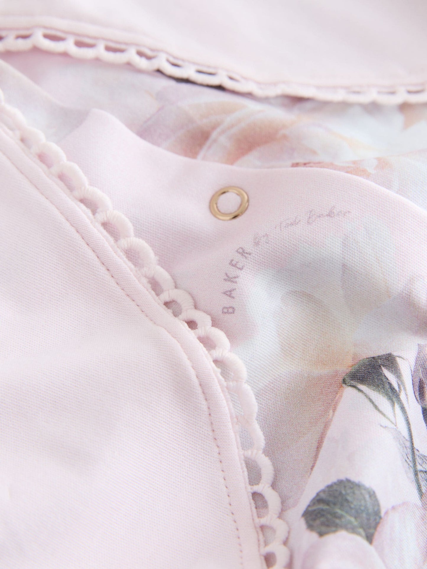 Baker by Ted Baker Pink Overlay Floral Sleepsuit image 4