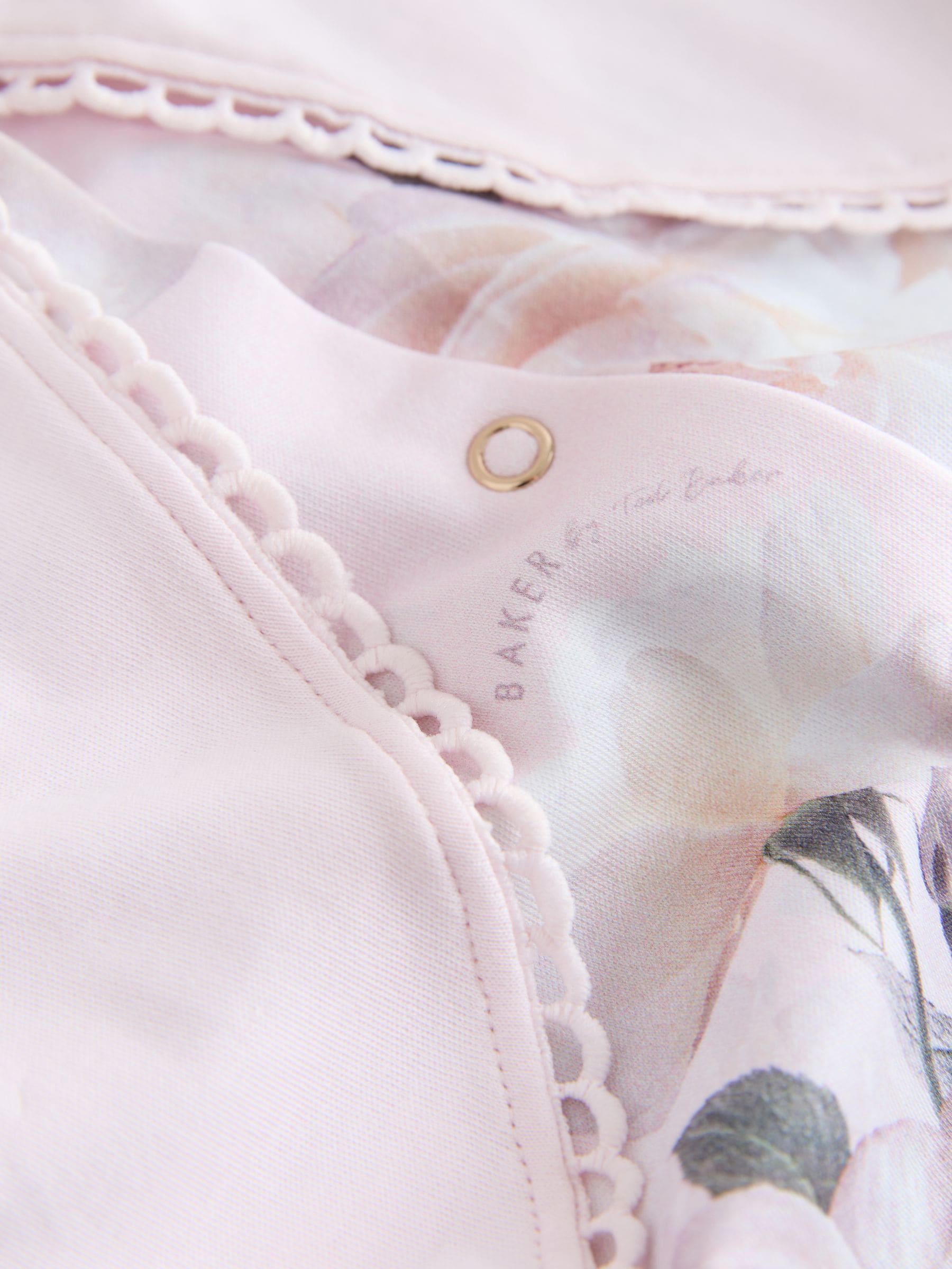 Baker by Ted Baker Pink Overlay Floral Sleepsuit image 4