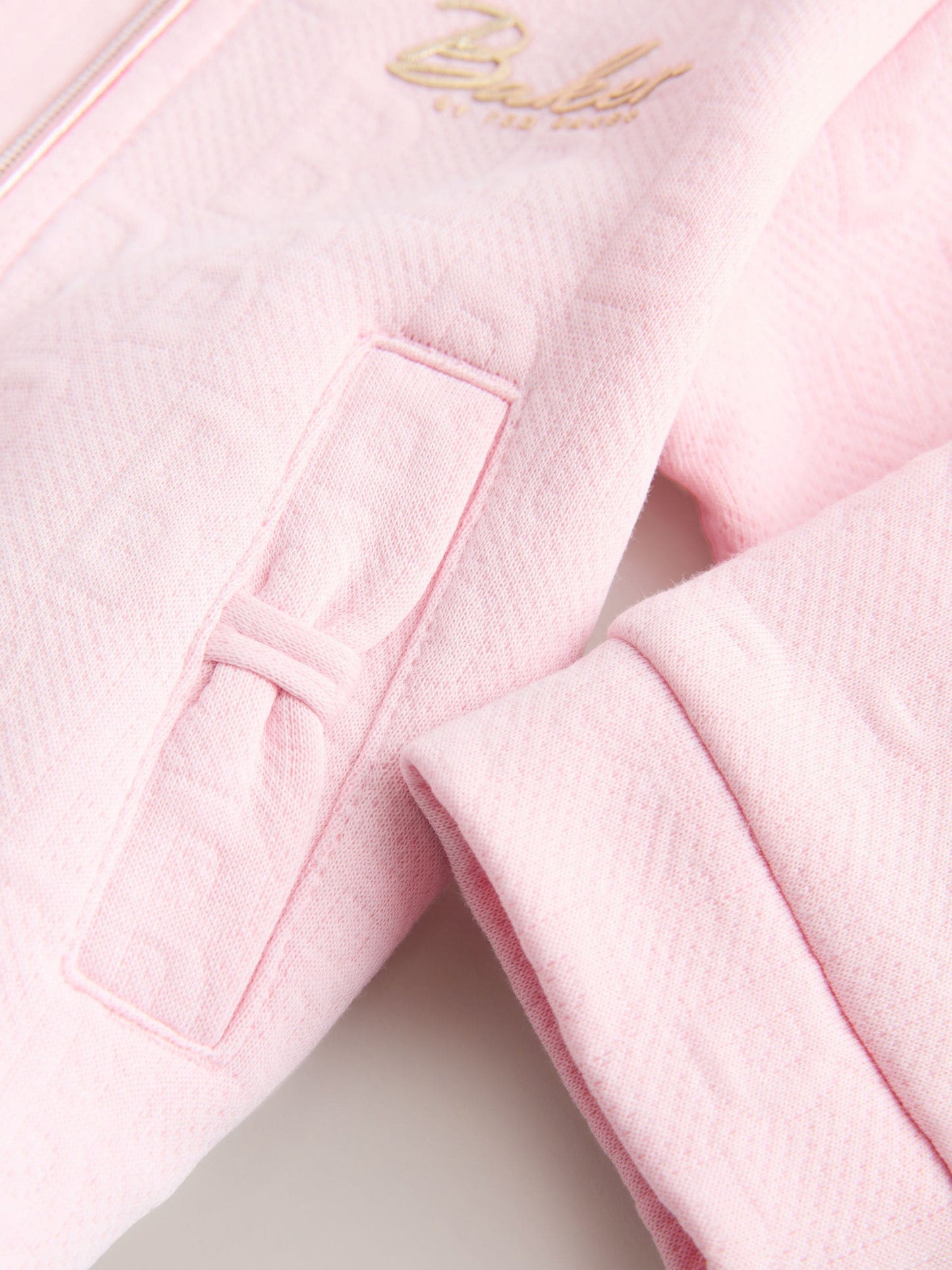 Baker by Ted Baker Pink Quilted Jacquard Jacket, T-Shirt & Joggers Set 3 Piece image 5