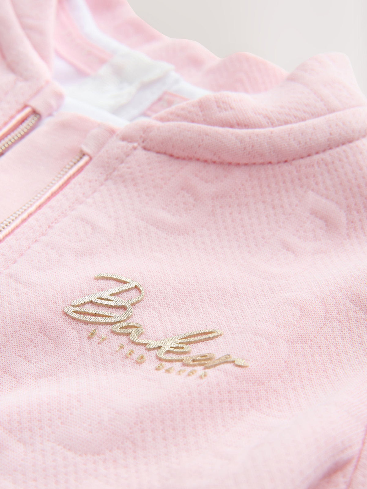 Baker by Ted Baker Pink Quilted Jacquard Jacket, T-Shirt & Joggers Set 3 Piece image 5