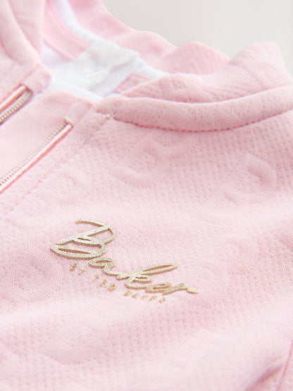 Baker by Ted Baker Pink Quilted Jacquard Jacket, T-Shirt & Joggers Set 3 Piece image 6