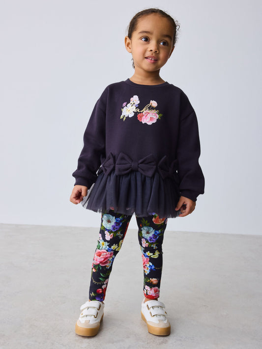 Baker by Ted Baker 2 Piece Bow Mesh Hem Sweat Top & Leggings Set image 1