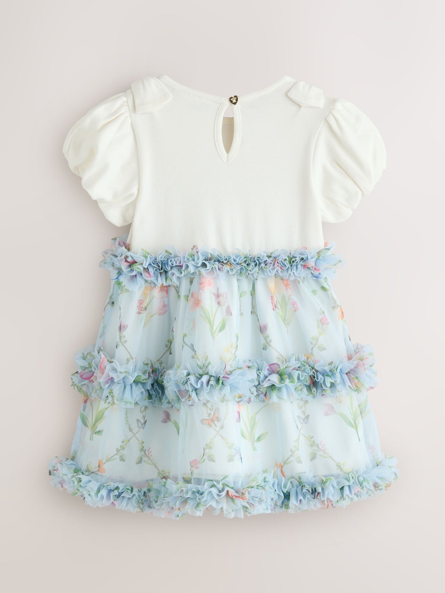 Dsiney Kidz - Baker by Ted Baker Floral Ruffle Mesh Mockable Blue Dress image 9