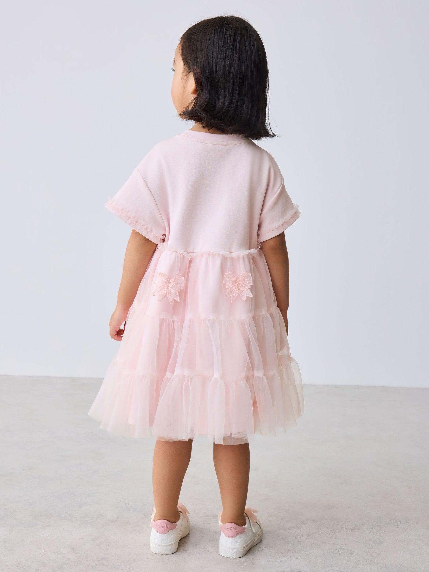 Baker by Ted Baker Pink Mesh 3D Bow Skirted Mockable Dress image 3