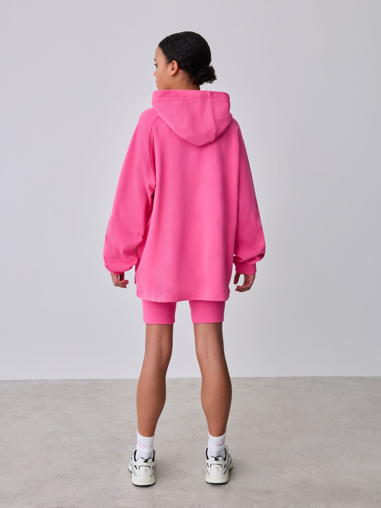Baker by Ted Baker 2 Piece Oversized Script Pink Hoodie & Cycle Shorts Set image 4