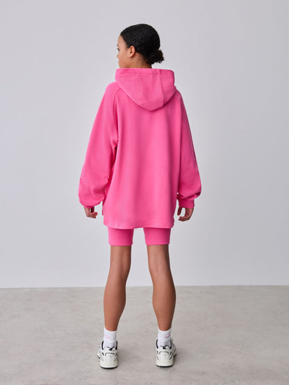 Baker by Ted Baker 2 Piece Oversized Script Pink Hoodie & Cycle Shorts Set image 4