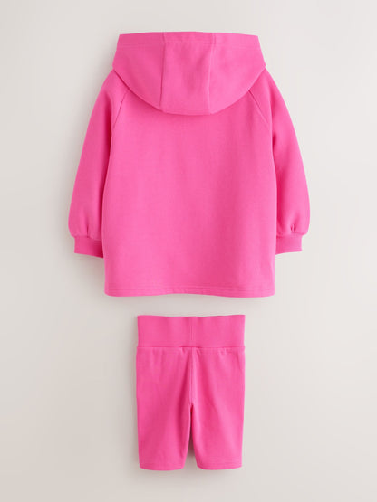 Baker by Ted Baker 2 Piece Oversized Script Pink Hoodie & Cycle Shorts Set image 7