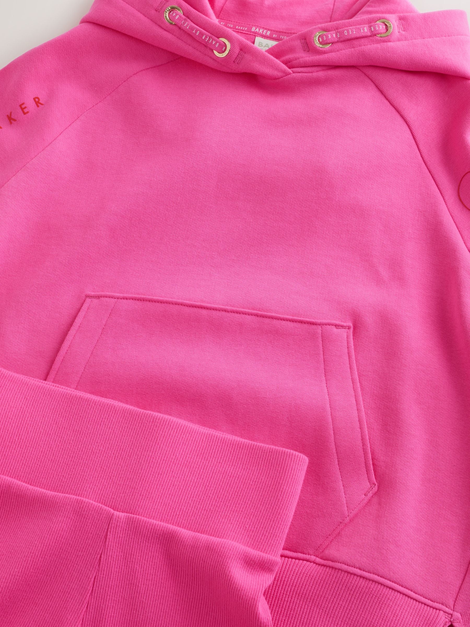 Baker by Ted Baker 2 Piece Oversized Script Pink Hoodie & Cycle Shorts Set image 8