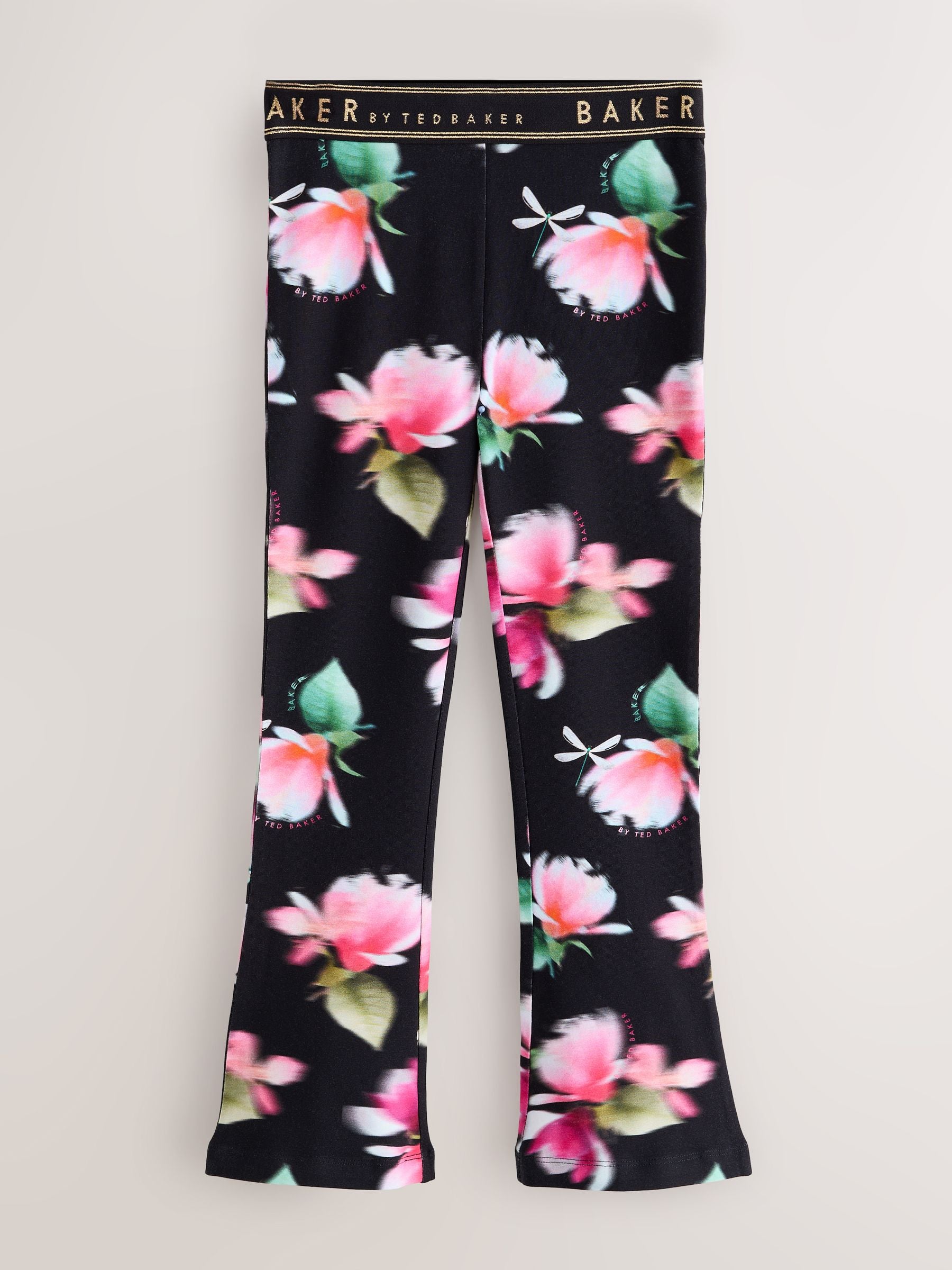 Baker by Ted Baker 3 Pack Black/Pink Flares Leggings image 2