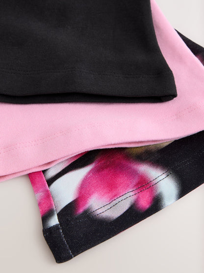 Baker by Ted Baker 3 Pack Black/Pink Flares Leggings image 6