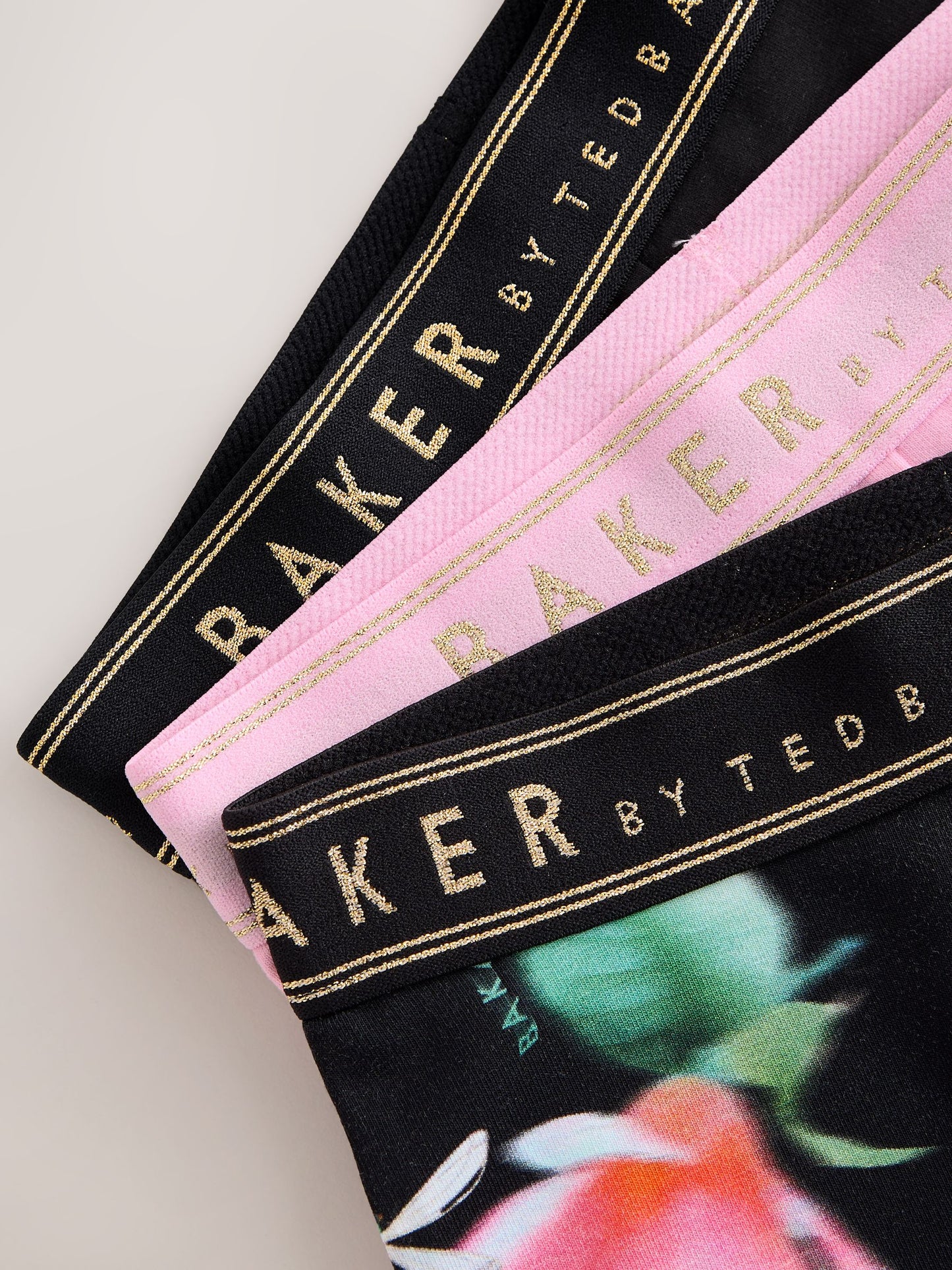 Baker by Ted Baker 3 Pack Black/Pink Flares Leggings image 8