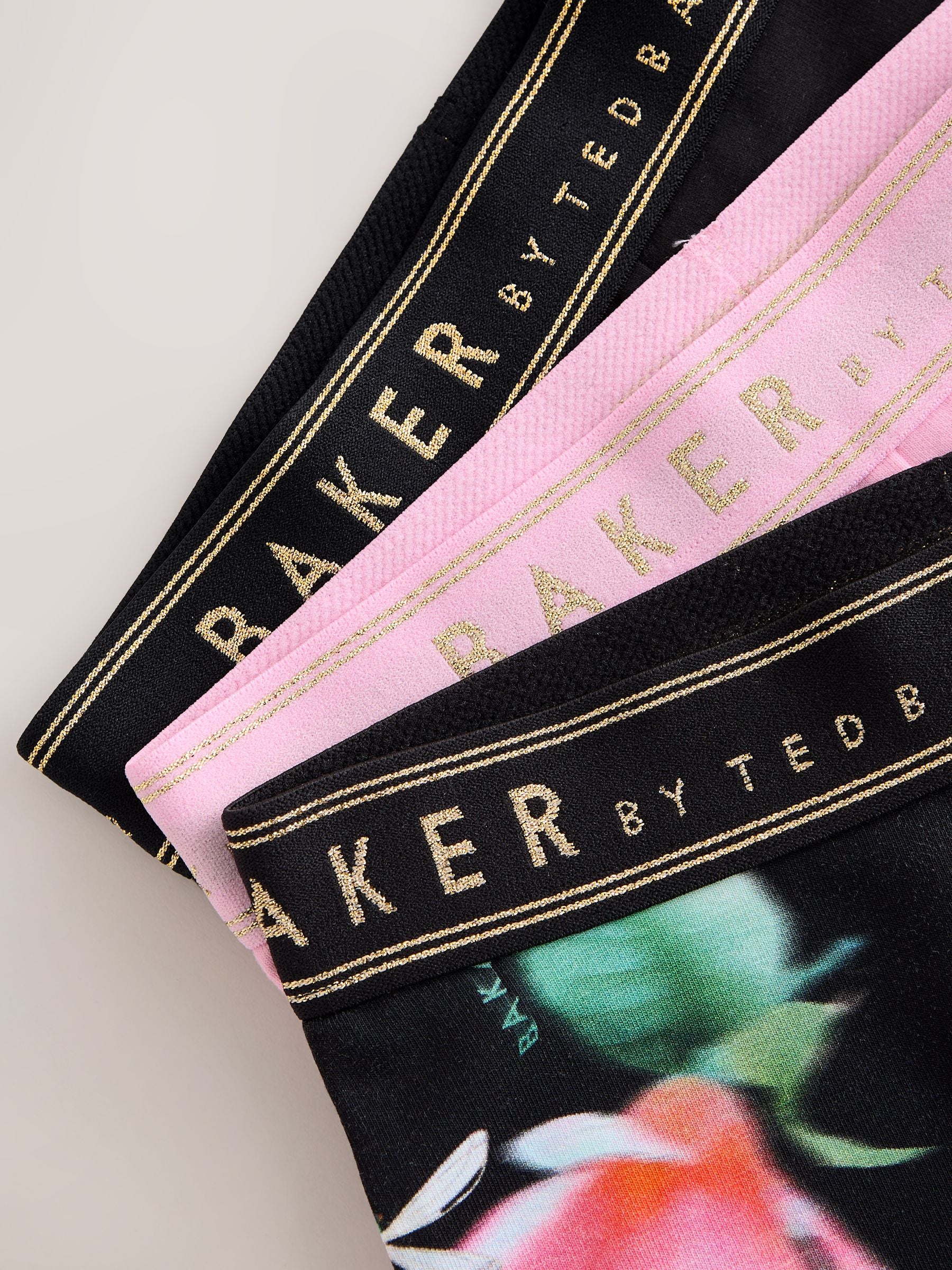 Baker by Ted Baker 3 Pack Black/Pink Flares Leggings image 8