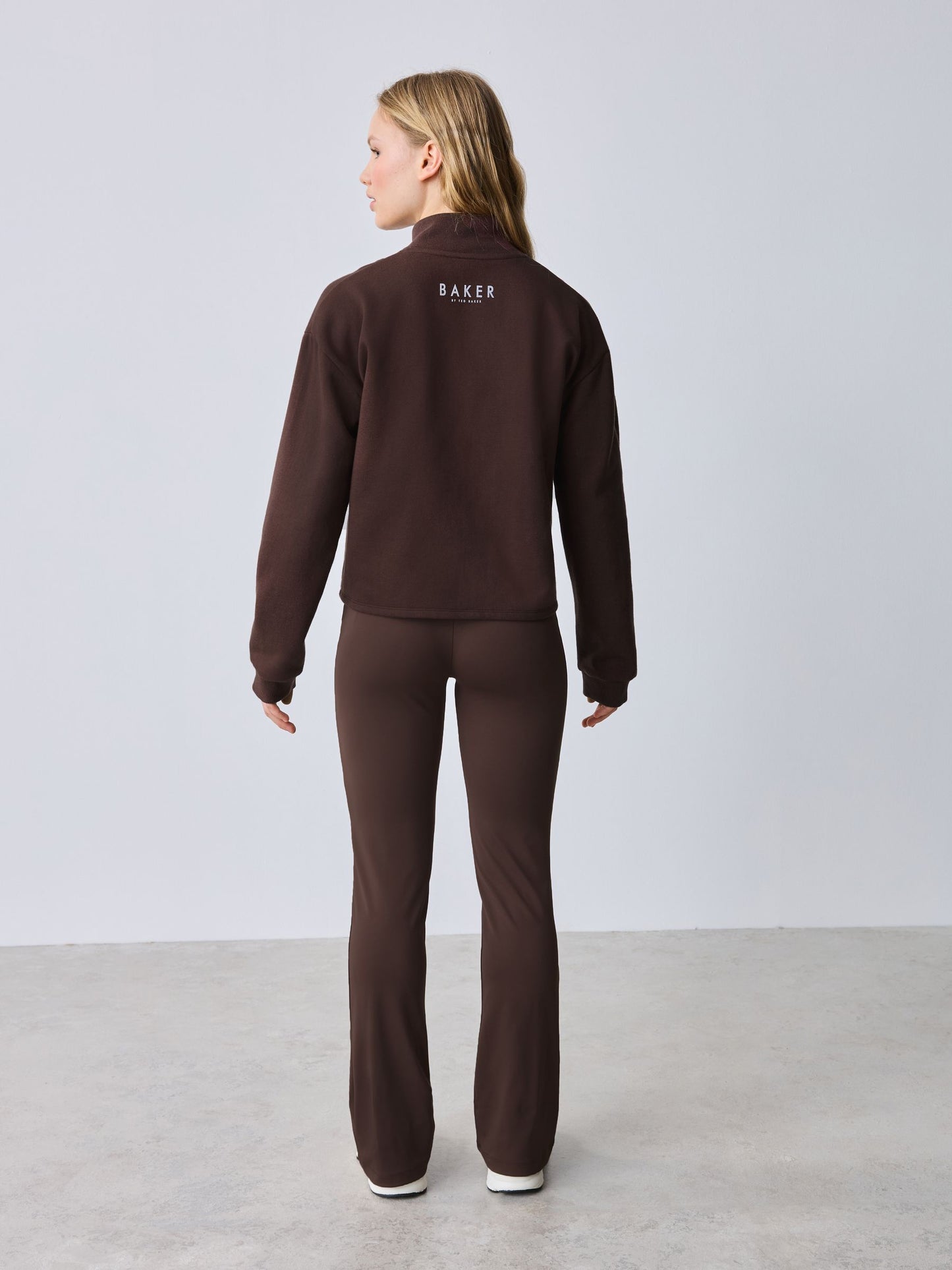 Baker by Ted Baker 2 Piece Chocolate Zip Neck Sweat & Flare Set image 2