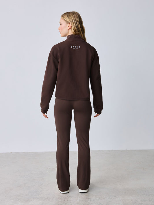 Baker by Ted Baker 2 Piece Chocolate Zip Neck Sweat & Flare Set image 2