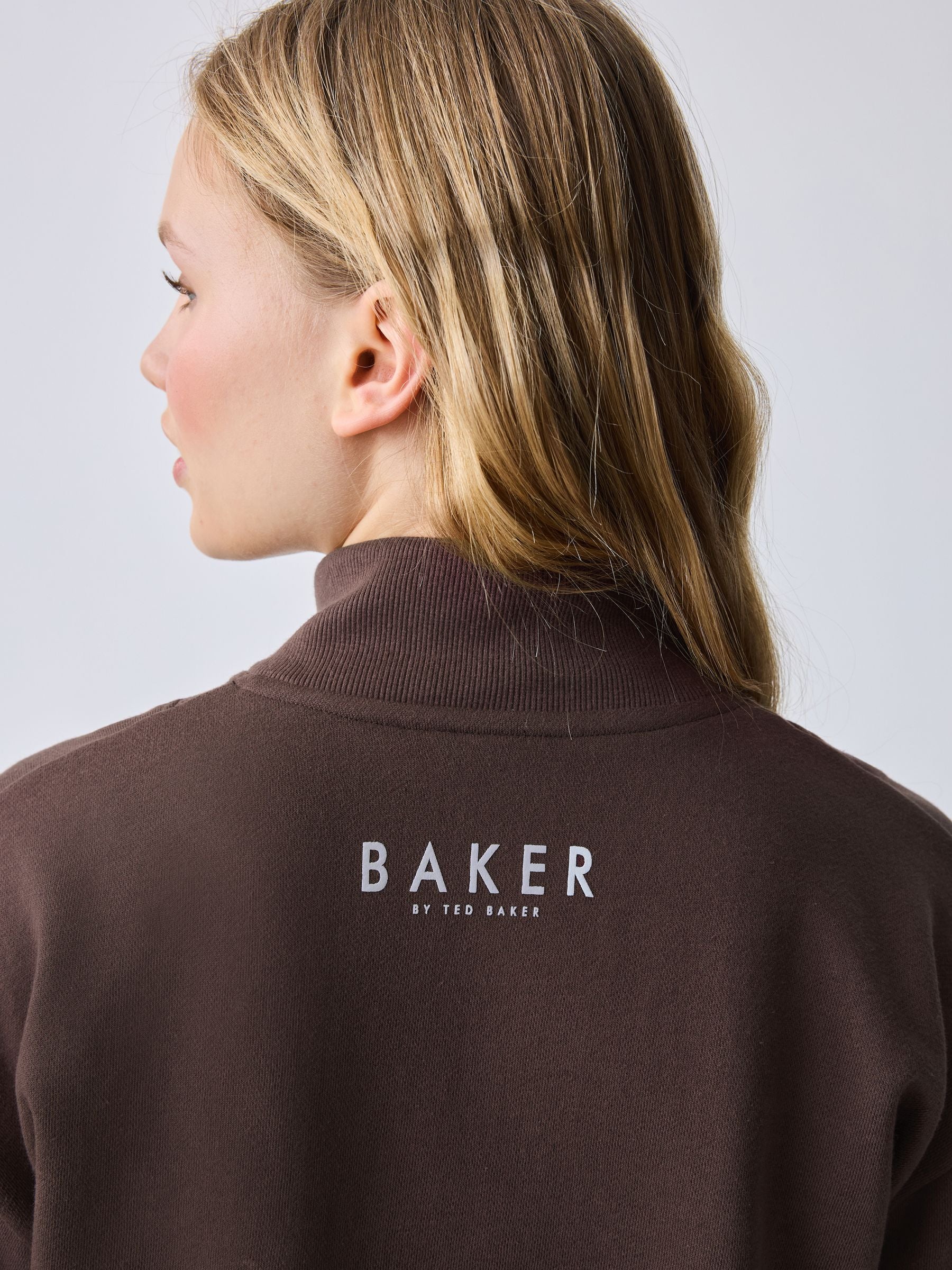 Baker by Ted Baker 2 Piece Chocolate Zip Neck Sweat & Flare Set image 3