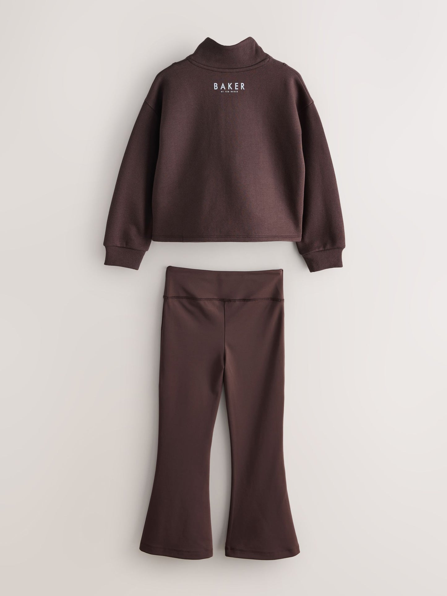 Baker by Ted Baker 2 Piece Chocolate Zip Neck Sweat & Flare Set image 7