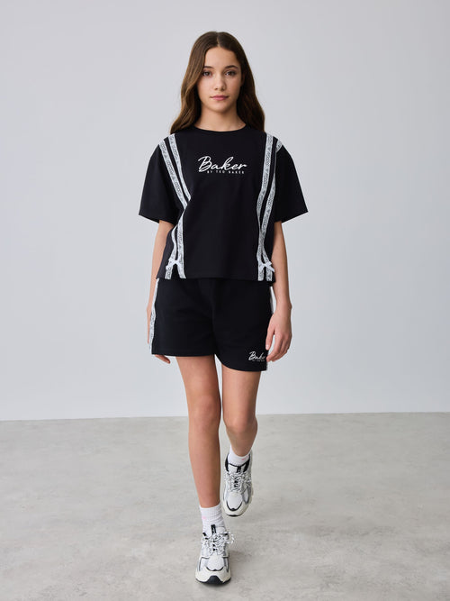 Dsiney Kidz - Baker by Ted Baker 2 Piece Lace Trim T-Shirt & Shorts Set image 1