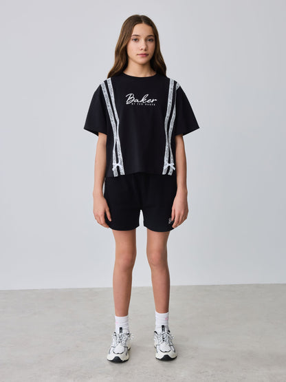 Dsiney Kidz - Baker by Ted Baker 2 Piece Lace Trim T-Shirt & Shorts Set image 2