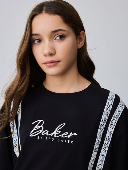 Baker by Ted Baker 2 Piece Lace Trim T-Shirt & Shorts Set image 5