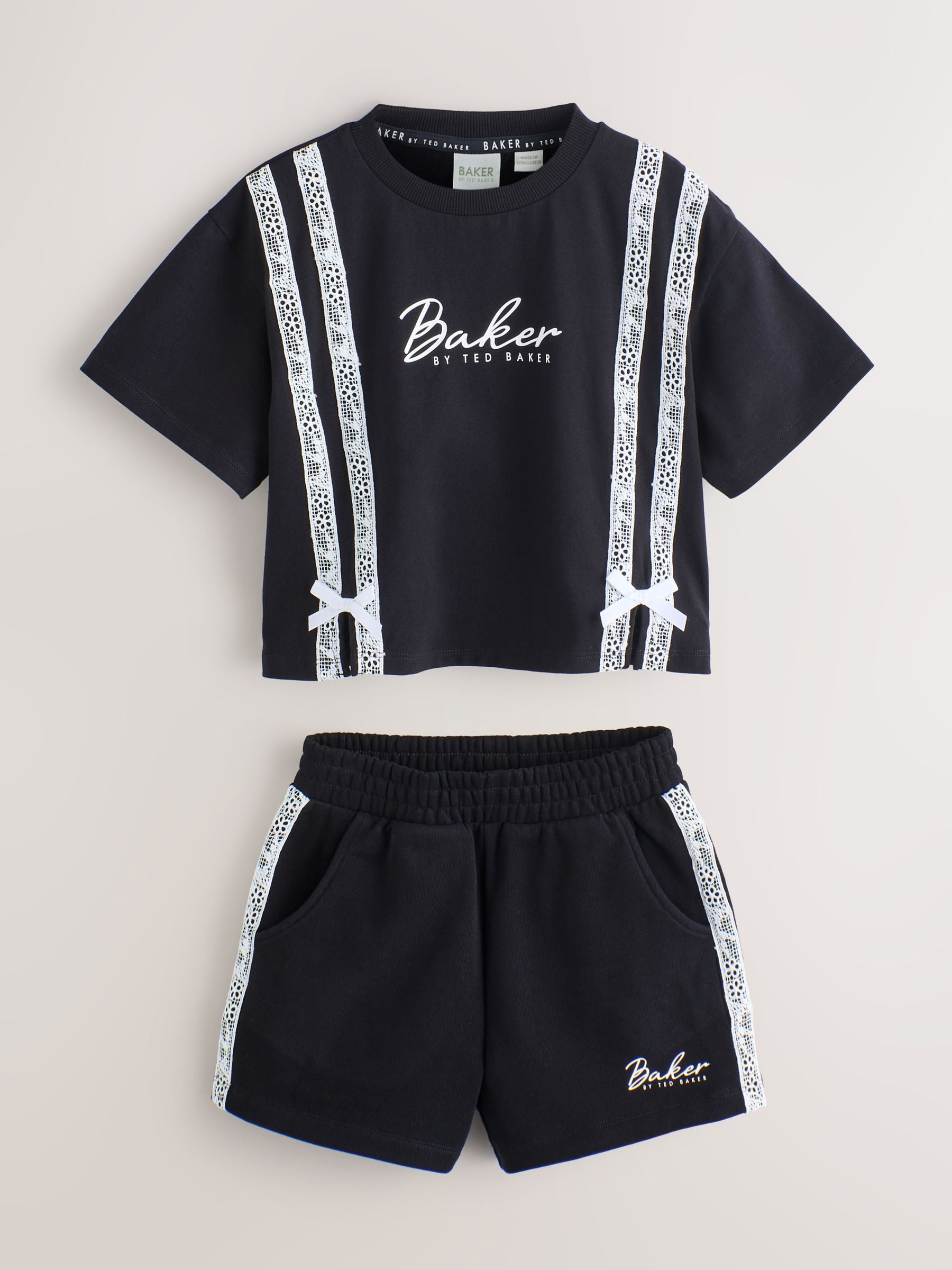 Baker by Ted Baker 2 Piece Lace Trim T-Shirt & Shorts Set image 7