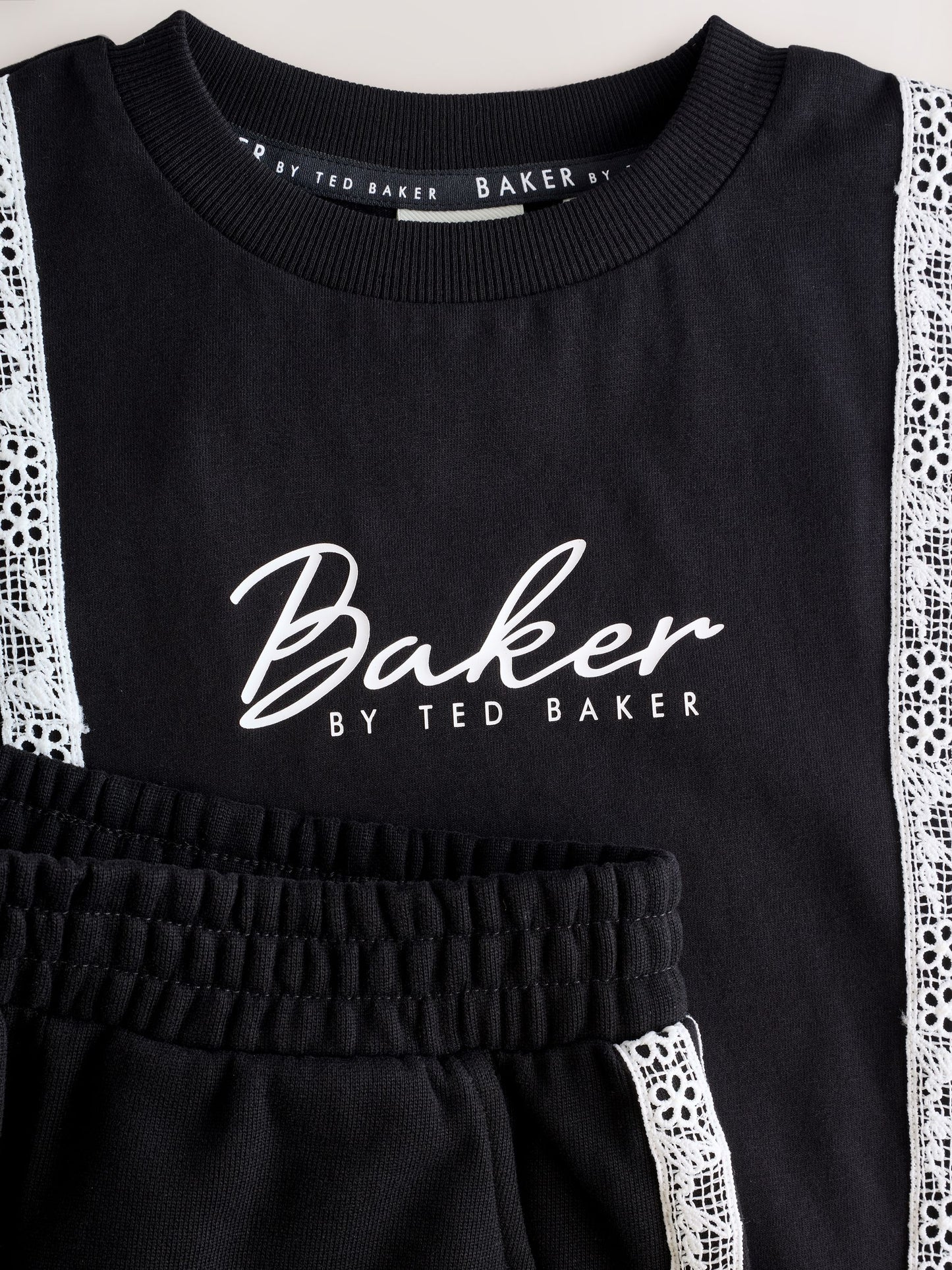 Baker by Ted Baker 2 Piece Lace Trim T-Shirt & Shorts Set image 9