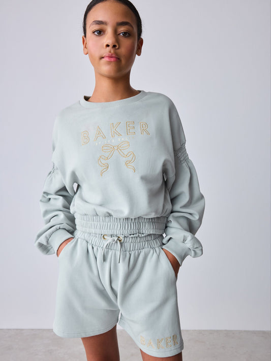 Baker by Ted Baker 2 Piece Metal Boxy Shirred Sweater & Shorts Set image 1